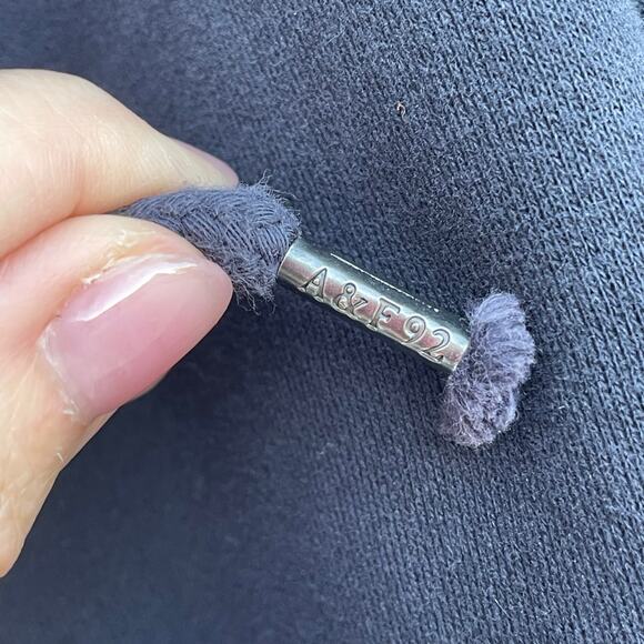 Abercrombie & Fitch Y2K Heavyweight Hoodie Jacket Navy Gray Lined A&F 92 Vintage - Picture 11 of 11